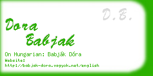 dora babjak business card
