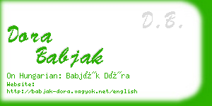 dora babjak business card